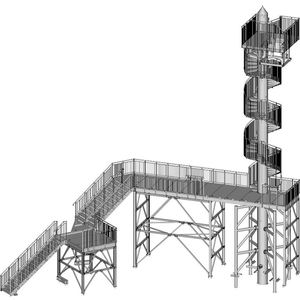 3D-CAD-Werkplanung Treppenturm
