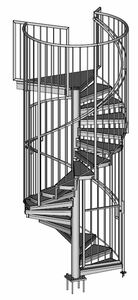 Spindeltreppe mit Einhausung und Gittertür